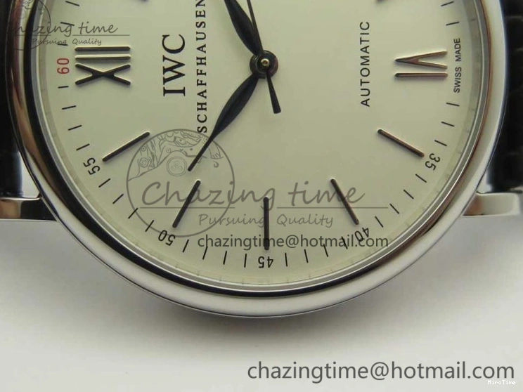 MIROTIME 0518 Supportive Portofino Automatic SS AF 1:1 Best Edition White Dial on Black Croco Leather Strap A 7184